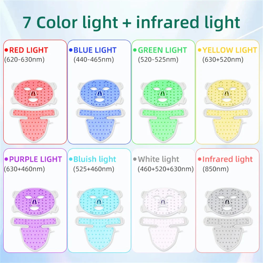 8-Color LED Face & Neck Mask – Silicone Light Therapy