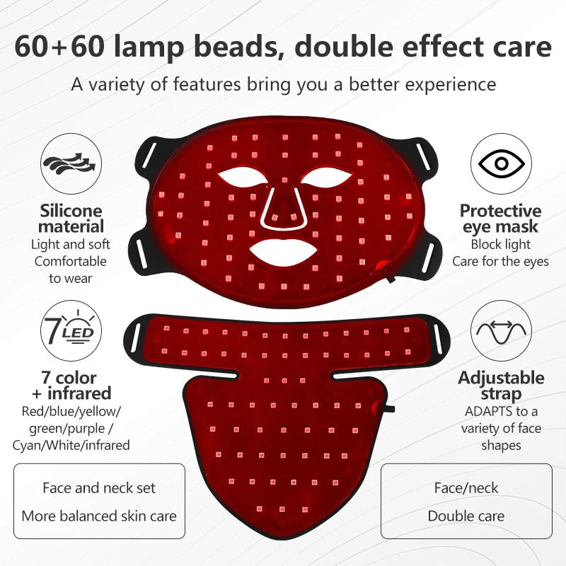 8-Color LED Face & Neck Mask – Silicone Light Therapy