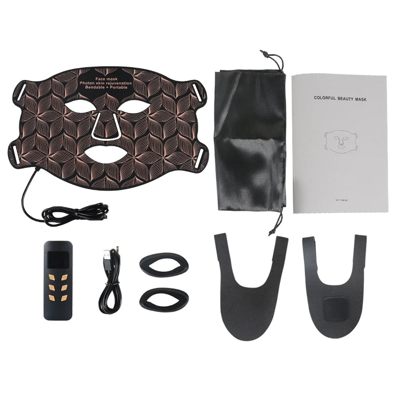 Mask with box Color 8-Color LED Face & Neck Mask – Silicone Light Therapy